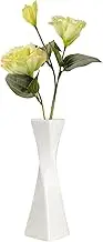 White Small Ceramic Bud Vase for Modern Home Decor, Flower Vase for Centerpieces, Twist Minimalist Style Fit Table, Shelf, Fireplace, Bedroom, Kitchen, Living Room, Office