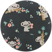 Machine Washable Round Area Rug Indoor Ultra Soft Bedroom Floor Sofa Living Room Dorm Small Circular Carpet, Koala Cartoon Animal Lovely Tropical Flower