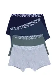 [Bonds] Bonds Cotton Boys Trunk 4 Pack Size: 2/3 2/3 Multicolor