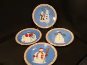 Sakura “Snowman” by Debbie Mumm 8” Stoneware Plates – Set of 4