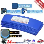 10ft REPLACEMENT OUTDOOR TRAMPOLINE SAFETY NET AND SPRING PAD COVER NEW