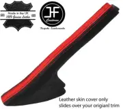 BLACK & RED TOP GRAIN LEATHER HANDBRAKE GAITER FITS RENAULT CLIO MK2 99-05