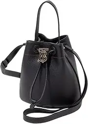 [BURBERRY] 8066182 LL MN DRAWSTRING BUCKET LGL Women's Black Shoulder Bag, Black, Free Size