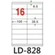 【1768購物網】LD-828-W-C 龍德(16格) 白色三用電腦貼紙-35.5x105mm - 20張/包 (LONGDER)