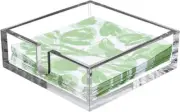 EEK Acrylic Paper Napkin Holder Decorative Clear Cocktail Caddy 5.2x5.2x2.5"
