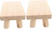 CHILDWEET 2Pcs Wooden Step Stool Short Footstool for Correct Sitting Posture Versatile Support for Bathroom Bedroom and Playroom Activities Easy to Move Safe Design