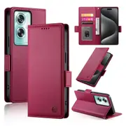Wallet Case for Oppo A79 5G,Slim Protective Shockproof Case With Card Holder,Premium PU Leather Kickstand-Red