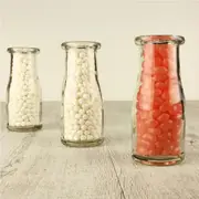 36 x 220ml Mini Small Clear Glass Milk Juice Candy Soda Bottle Reuseable Round Jar