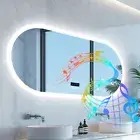 Large Oval Bluetooth LED Bathroom Mirror Shatter-proof Makeup Mirror Anti-fog