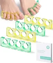 Toe Separators for Pedicure,Toe Spacer,Toe Separators use for Separation of Toenails or Nails,Washable and Reusable Pedicure Supplies, Yellow and green colored