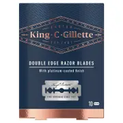 King C Gillette Platinum Stainless Steel Safety Razor Blades - 10 Blades