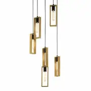 Eglo Littleton 6 Light Scandi Timber Pendant Light