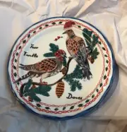 NWT Anthropologie Nathalie Lete 12 Days Of Christmas ~ Two Turtle Doves Plate