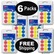 Avery 6167 Color Coding Labels, Self Adhesive, Removable, 3/4" Round, 6 Packs