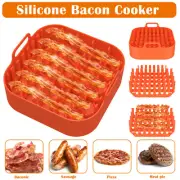 Microwave Bacon Cooker with Tray Silicone Crispy Bacon Maker for>