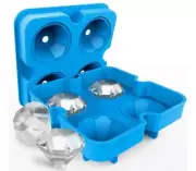 2pcs Silicone 3D Diamond ICE Cube Tray Maker Mold Whiskey Cocktails