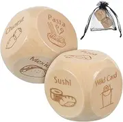 Hohopeti 2 Pcs Food Decision Dice Meal Selector Dice Game with Compact Decision Maker for Fun Dinner Ideas Present for All Ages