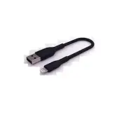 BELKIN LIGHTNING TO USB BRAIDED CABLE MFI-CERTIFIED 15CM BLACK NEW CAA002BT0MBK