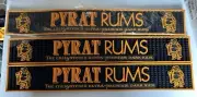 (3) PYRAT RUMS Ultra Premium Dark Rums Rubber Bar Spill Mats - Approx. 24" X 3"