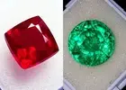 Loose Gemstone 8 to 10 Ct Natural Red Ruby & Green Emerald Certified LM142