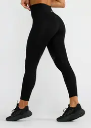 [Lorna Jane] Amy Phone Pocket Ankle Biter Tech Leggings in Black, Size - Large L Black