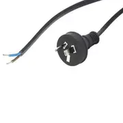 2 Pin Plug Mains Cord with Bare Wire end 1.8M