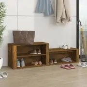 vidaXL Shoe Cabinet Smoked Oak 150x35x45 cm Engineered Wood