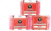 SUTEKI Soap Rose Natural Herbal Soap for All Types of Skins || Glycerin Base Soap || 100% Hand Made, 125 gm (Pack of 3)