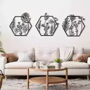 3pcs Metal Flower Wall Art, Floral Decoration, Metal Flower Wall Decoration