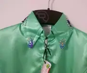 Mint satin w/purple western show shirt pleasure rail SMS HMS YTH 12/14