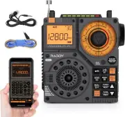 Compact Rechargeable Shortwave Radio - Bluetooth Connectivity & Accessories