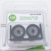 ASKA32009 1:32 ASK/Art Scale German Aircraft 760x100 Spoked Wheels
