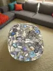 Oval Mix Agate Coffee Table, Geode Agate Center Custom Table, Modern Furniture