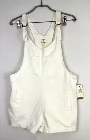 Billabong x Steph Claire Smith Medium White Overalls Dungarees Shorts Surf Beach