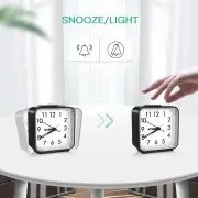 Small Analog Alarm Clock, Silent No Ticking, Snooze, Luminous, Easy Set