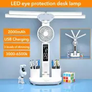 LED Dimmable Desk Lamp Bedside Study Reading Touch Light USB Rechargeable Lamp