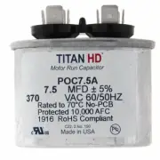 TITAN HD 7.5 MFD Oval Motor Run Capacitor (370V)