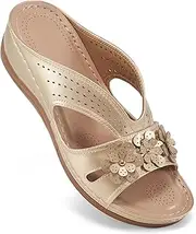[Ecetana] Wedge Sandals for Women Casual Summer Platform Sandals Comfortable Open Toe Slides Shoes