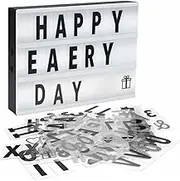 Topyond Customizable DIY Cinema Light Box with 96 Lettering Stickers for Chirstmas Photo Shoots Birthday Party Home Decor