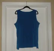 Chico's TRAVELERS SIDE SLIT TANK Size 3 XL 16 18 Scandi Blue Bateau NWT $50