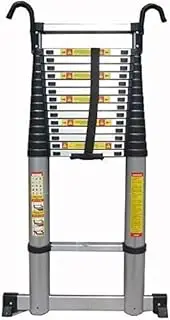 Ladders Telescopic Ladder,Extension Ladder, Telescoping Step Ladder Multi-Purpose Loft Telescopic Ladders with 10cm Hooks | Aluminum Telescopic Extension Ladder with Stabilizer Bar Max 330lb Beauty