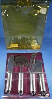 New Hoffritz Bistro Cheese Set Cheese Knife, Plane, Mini Cleaver, Spreader (NIB)
