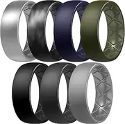 Egnaro Silicone Wedding Ring Women,Silicone Wedding Ring Thin-Silicone Stackable Rings, Wedding Bands-Stylish Pattern -Comfortable fit&Skin Safe