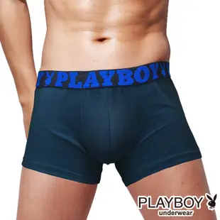 【PLAYBOY】男內褲 LOGO織帶涼感緞彩透氣平口褲