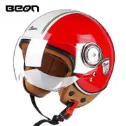 Four Seasons Electric Motorcycle Helmet Beon 3/4 Open Face E-scooter Accessories Motocross Scooter Bicycle Helmets For Women Men red white M