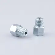 Female 3/8 x 24 Inverted to Male 1/8" x 27NPT Thread Brake Line Fittings Adapter Zinc Steel, Pack of 2