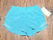 NEW Women Lululemon Hotty Hot High-Rise Lined Short 4" Cyan Blue Size 8 & 10
