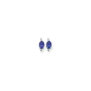 14k White Gold 7x5mm Oval Tsavorite leverback Earrings