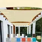 13'(W) Rectangle Outdoor Sun Shade Sail Awning Cover for Easy Fit Between Walls