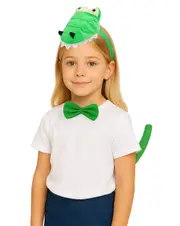 Kids Dinosaur Headband Bow Tail Set